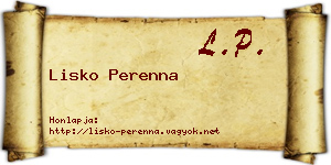 Lisko Perenna névjegykártya